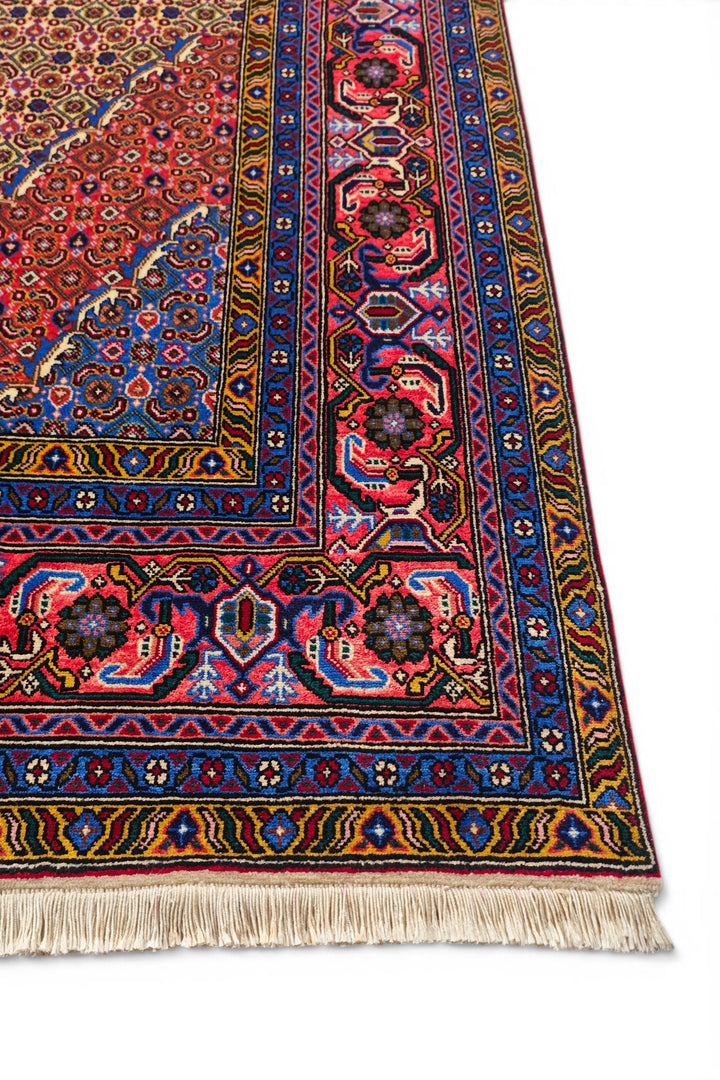 Camel Mahi Medallion Persian Ardabil, Hand-Knotted Wool Rug