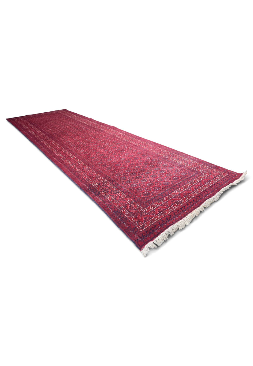 Deep Red Turkmen Gül Khal Mohammadi Runner, Hand-Knotted Wool