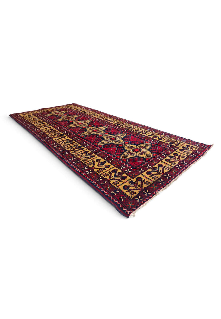 Red and Gold Khal Mohammadi Rug, Hand-Knotted Wool