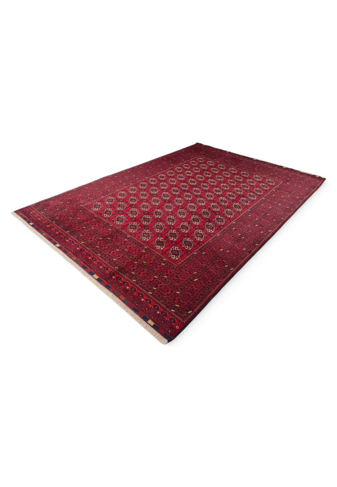 Oxblood Turkmen Gül Bashiri, Hand-Knotted Wool Rug