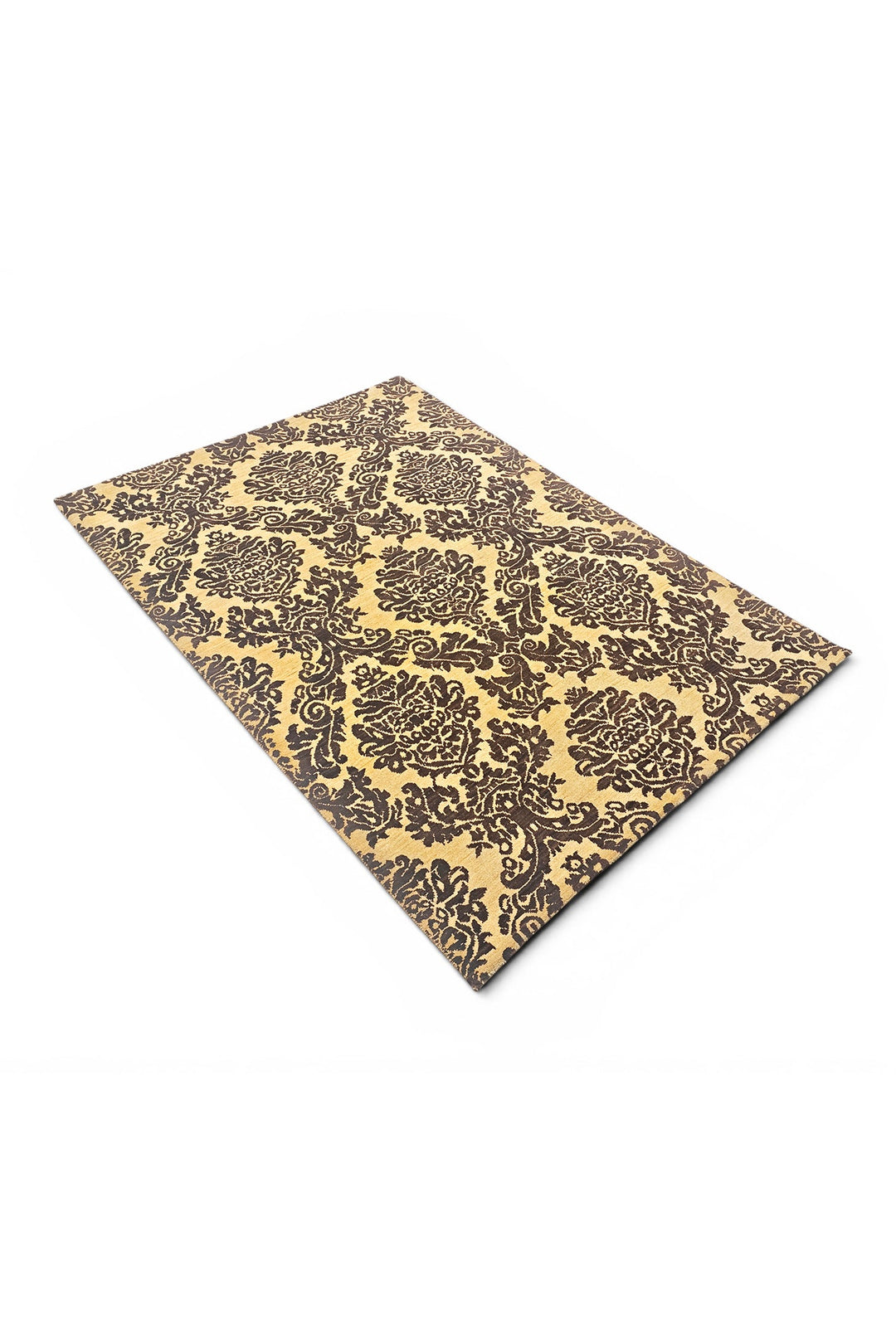 Gold Gabbeh, Hand-Knotted Afghan Wool Rug