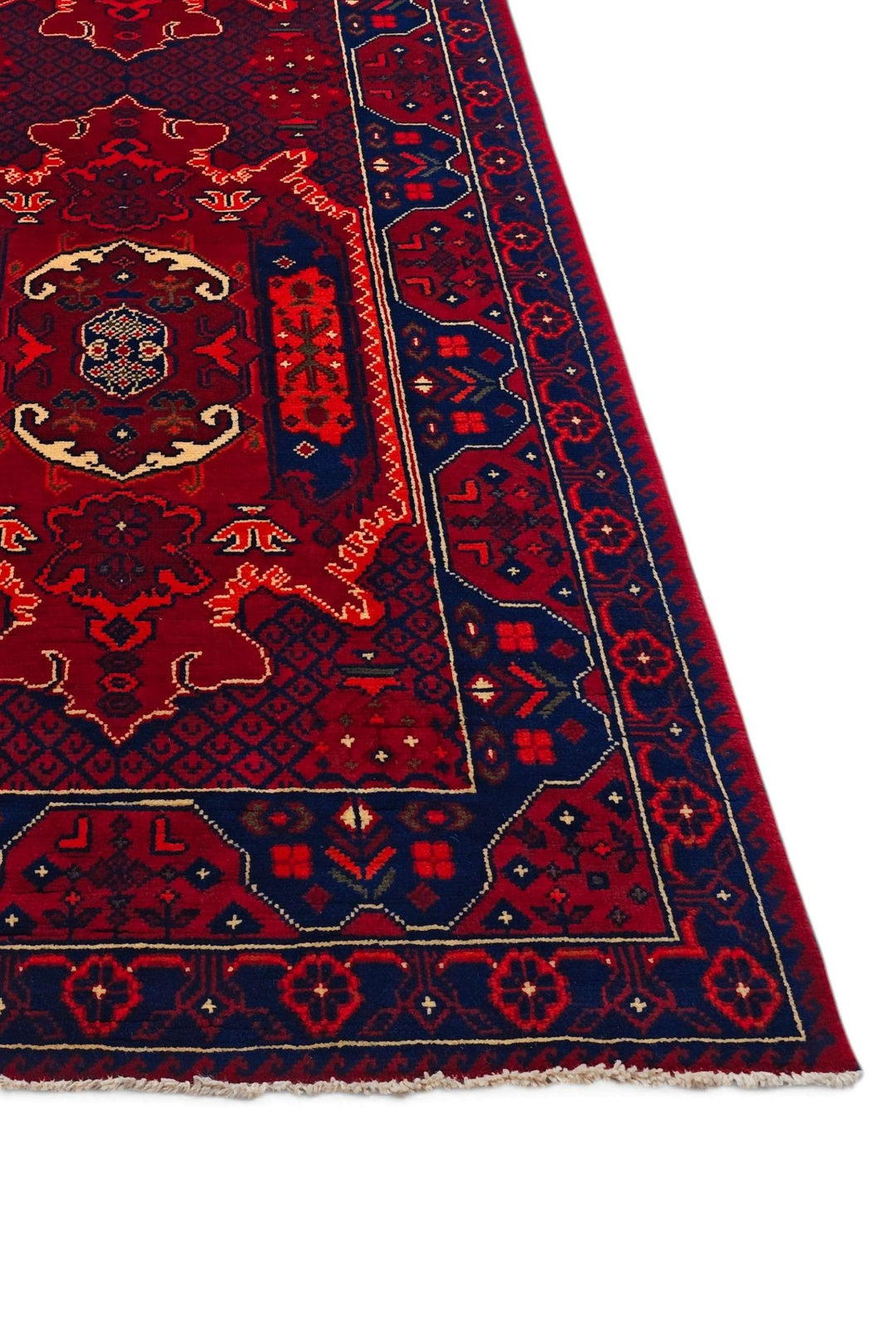 Deep Madder and Navy Khal Mohammadi Rug, Hand-Knotted Wool