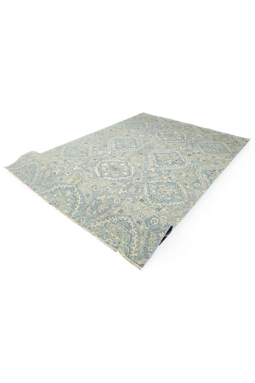 Dusty Blue Damask Ghazni
