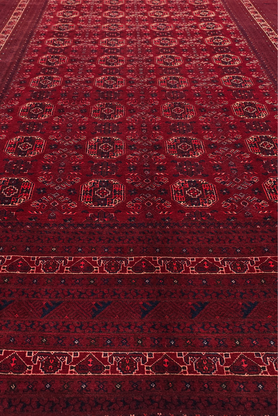 Wine Red Turkmen Gül Khal Mohammadi Rug, Hand-Knotted Wool