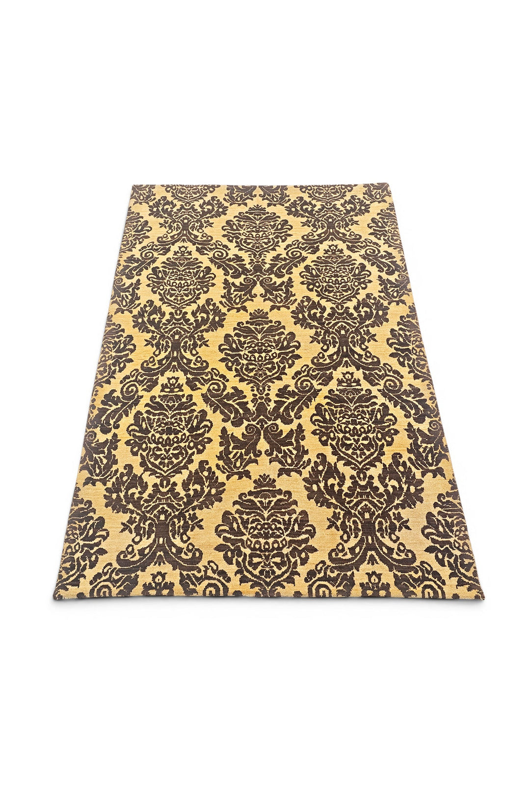 Gold Gabbeh, Hand-Knotted Afghan Wool Rug