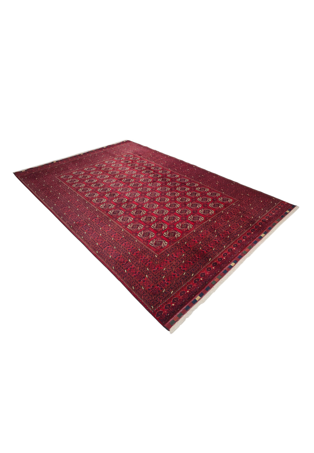 Oxblood Turkmen Gül Bashiri, Hand-Knotted Wool Rug