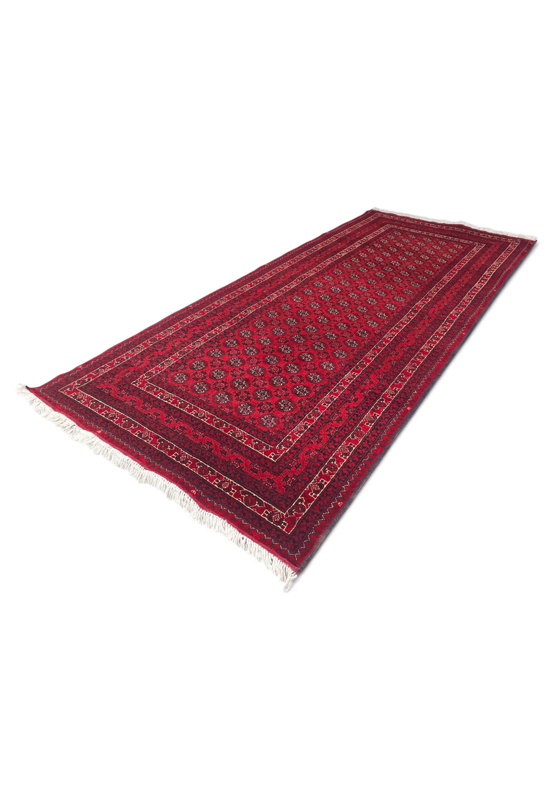 Deep Red Turkmen Gül Khan Muhammadi Rug, Hand-Knotted Wool