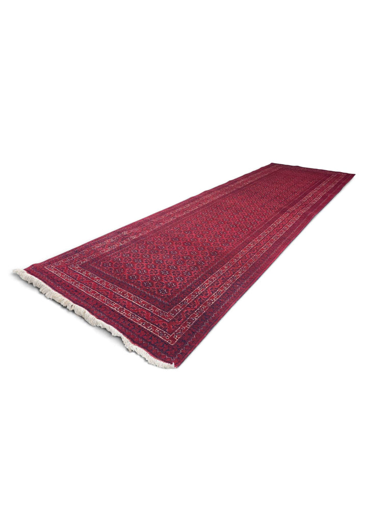 Deep Red Turkmen Gül Khal Mohammadi Runner, Hand-Knotted Wool