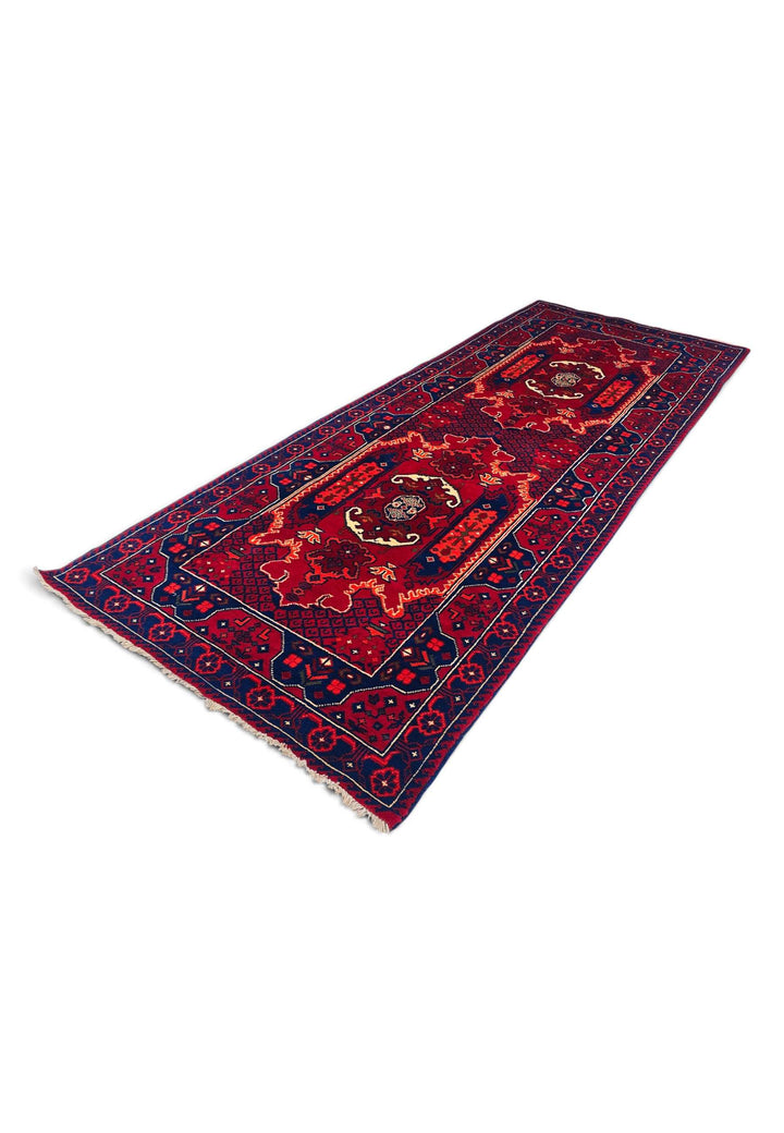 Crimson and Navy Khal Mohammadi Rug, Hand-Knotted Wool