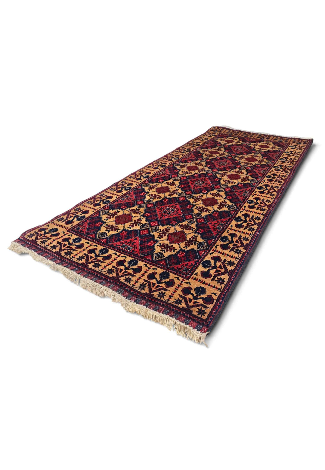 Coral and Camel Khal Mohammadi Rug, Hand-Knotted Wool