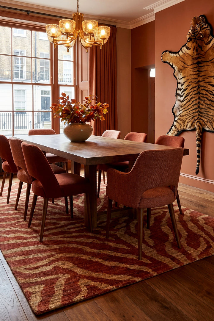 Terracotta Gabbeh, Hand-Knotted Afghan Wool Rug