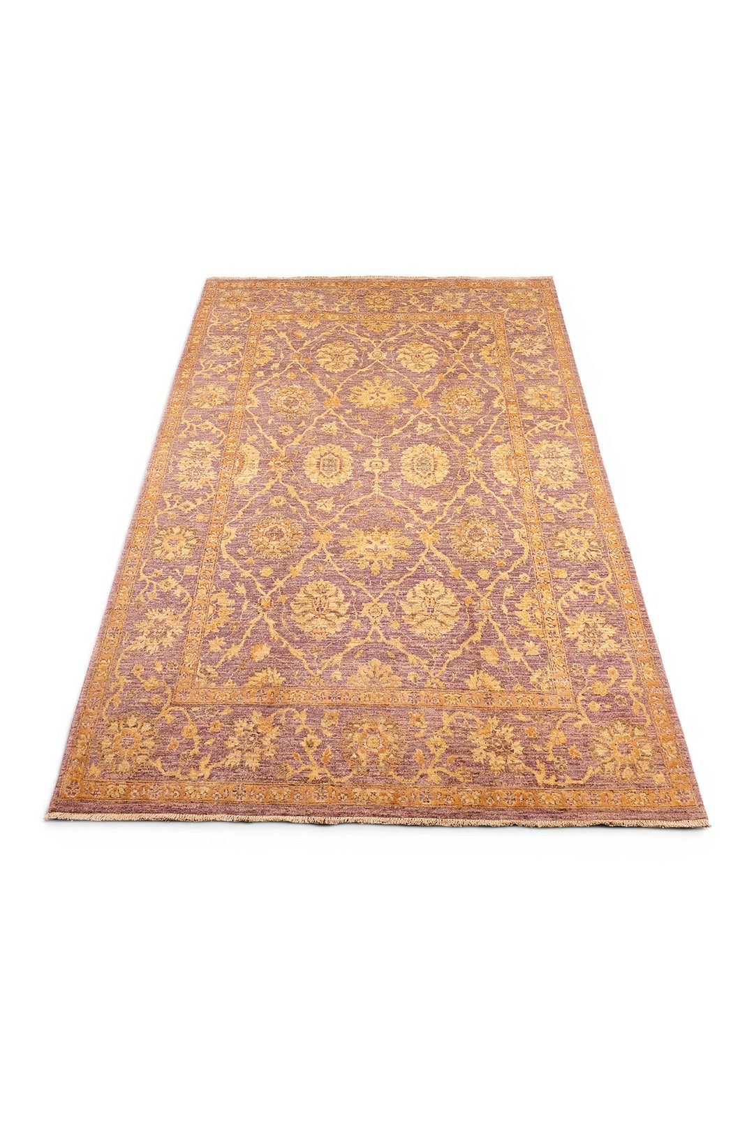 Mauve Gabbeh, Hand-Knotted Afghan Wool &amp; Silk Rug