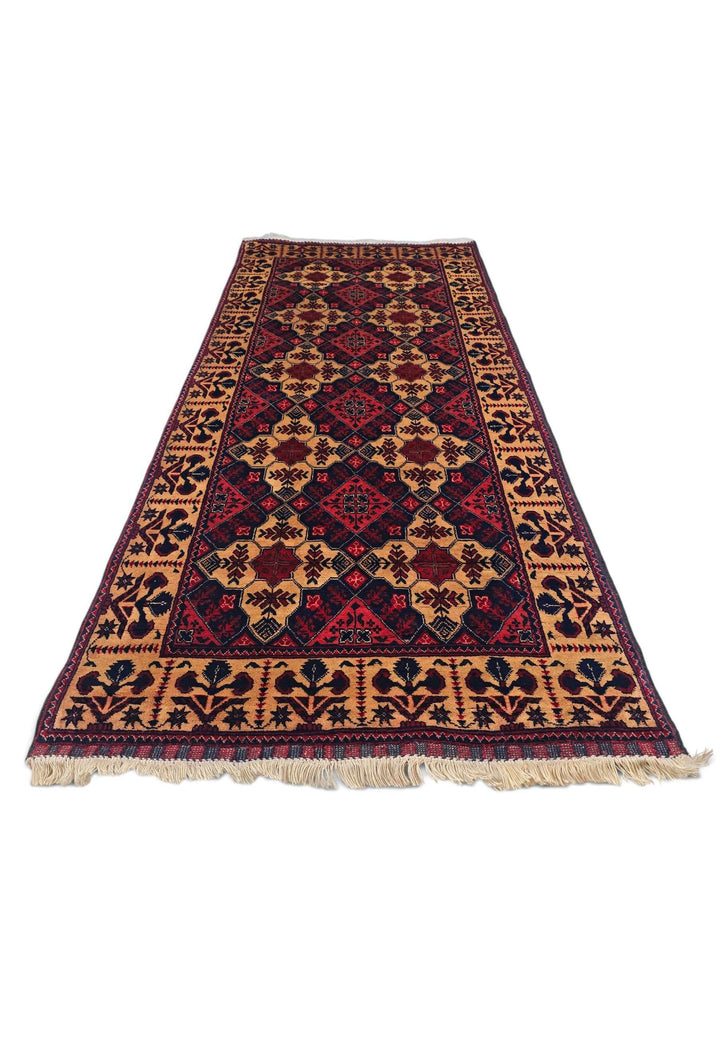 Coral and Camel Khal Mohammadi Rug, Hand-Knotted Wool