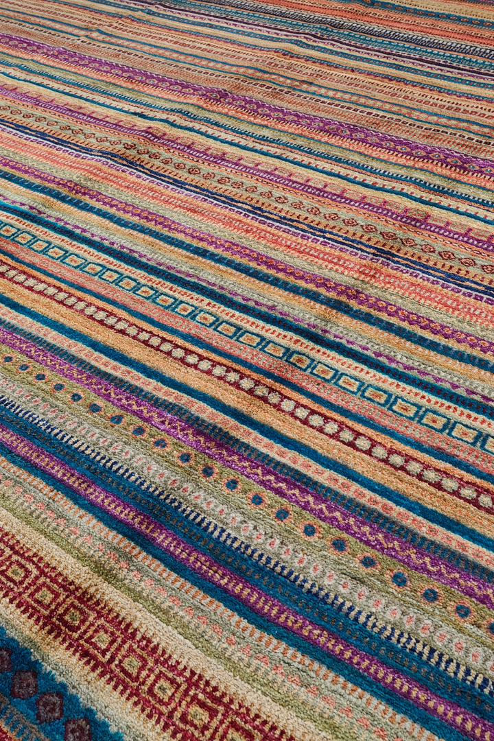 Multicolour Khorjin, Hand-Knotted Wool Rug