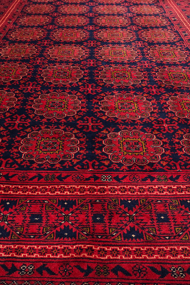 Wine Red Bashiri Rug, Hand-Knotted Wool