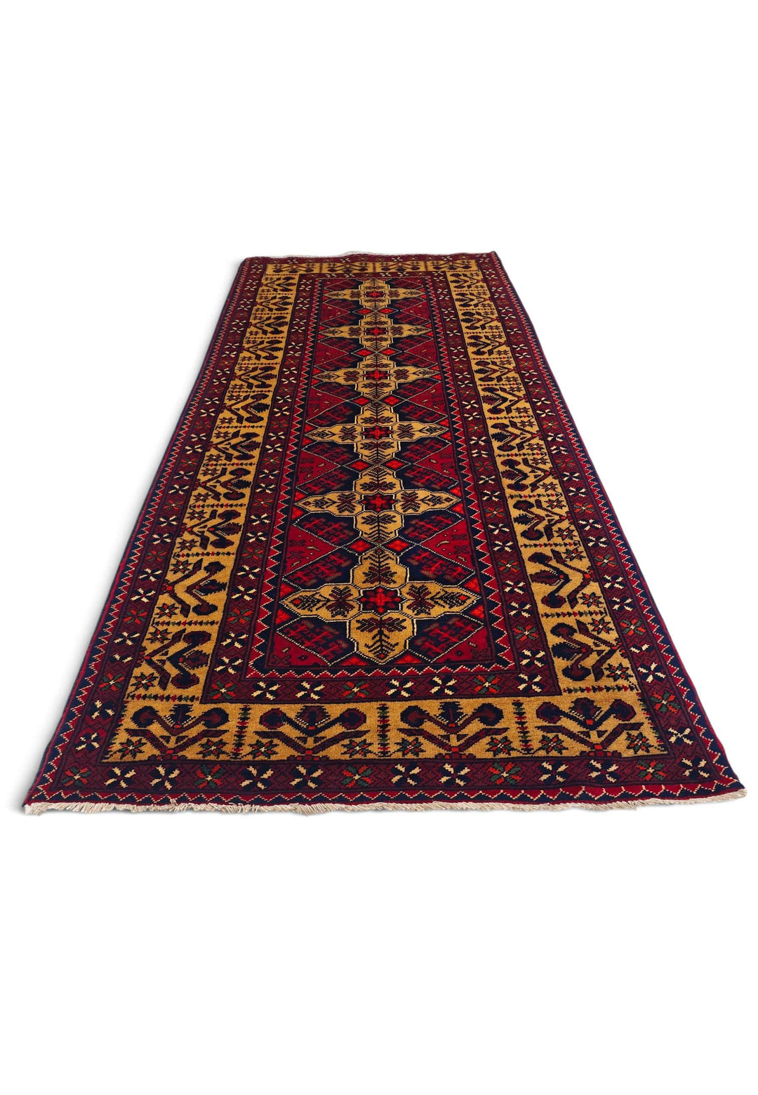 Red and Gold Khal Mohammadi Rug, Hand-Knotted Wool