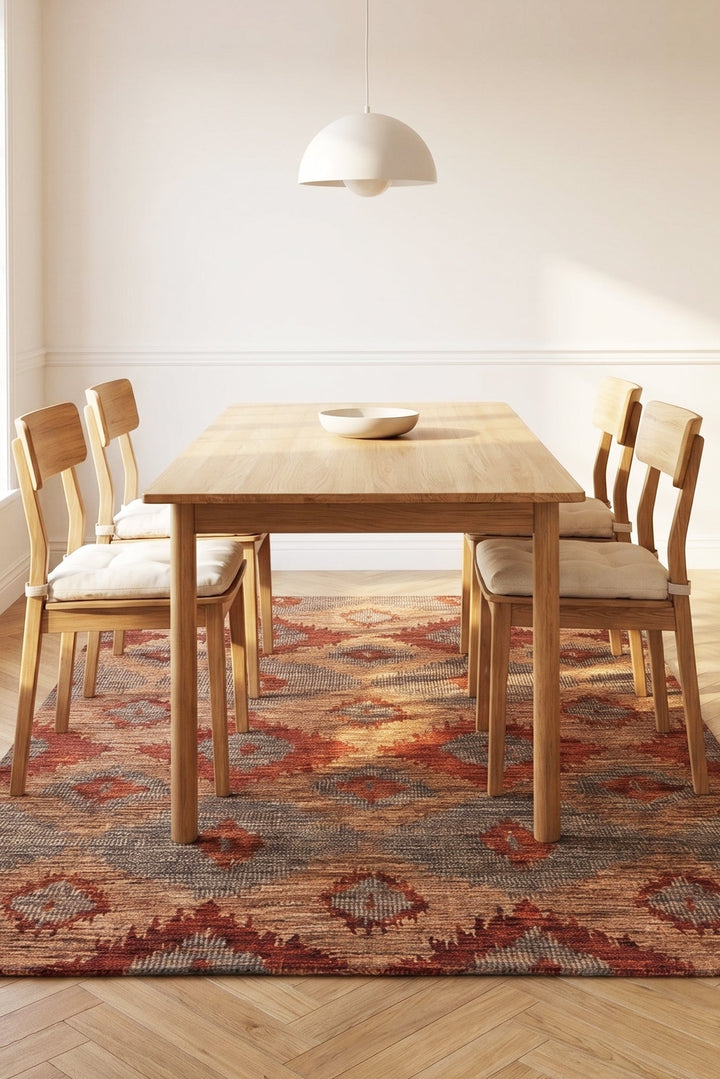 Sienna Ikat Gabbeh, Hand-Knotted Afghan Wool Rug