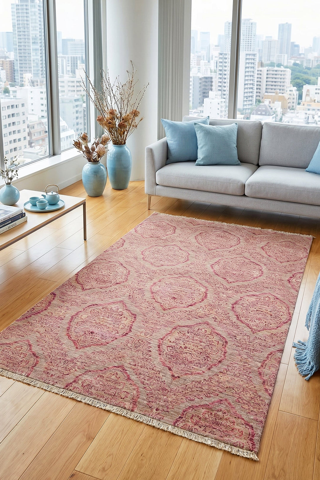 Blush Gabbeh, Hand-Knotted Afghan Wool Rug