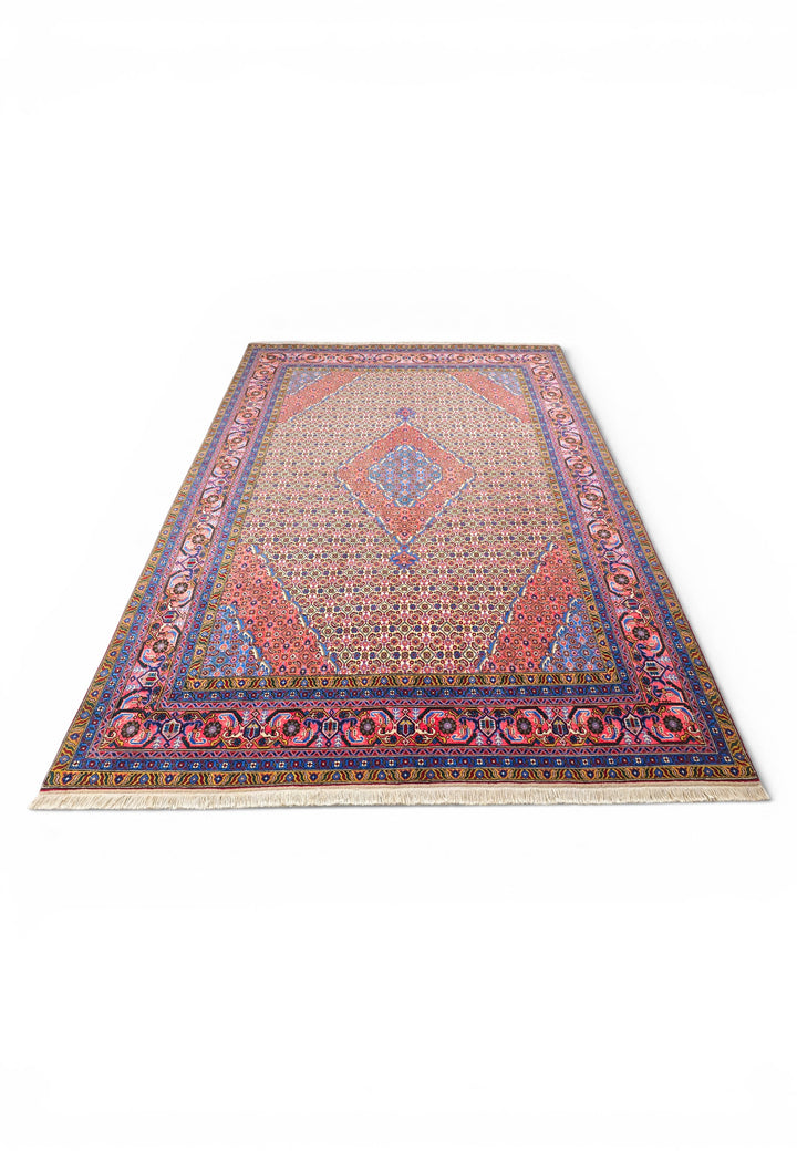 Camel Mahi Medallion Persian Ardabil, Hand-Knotted Wool Rug