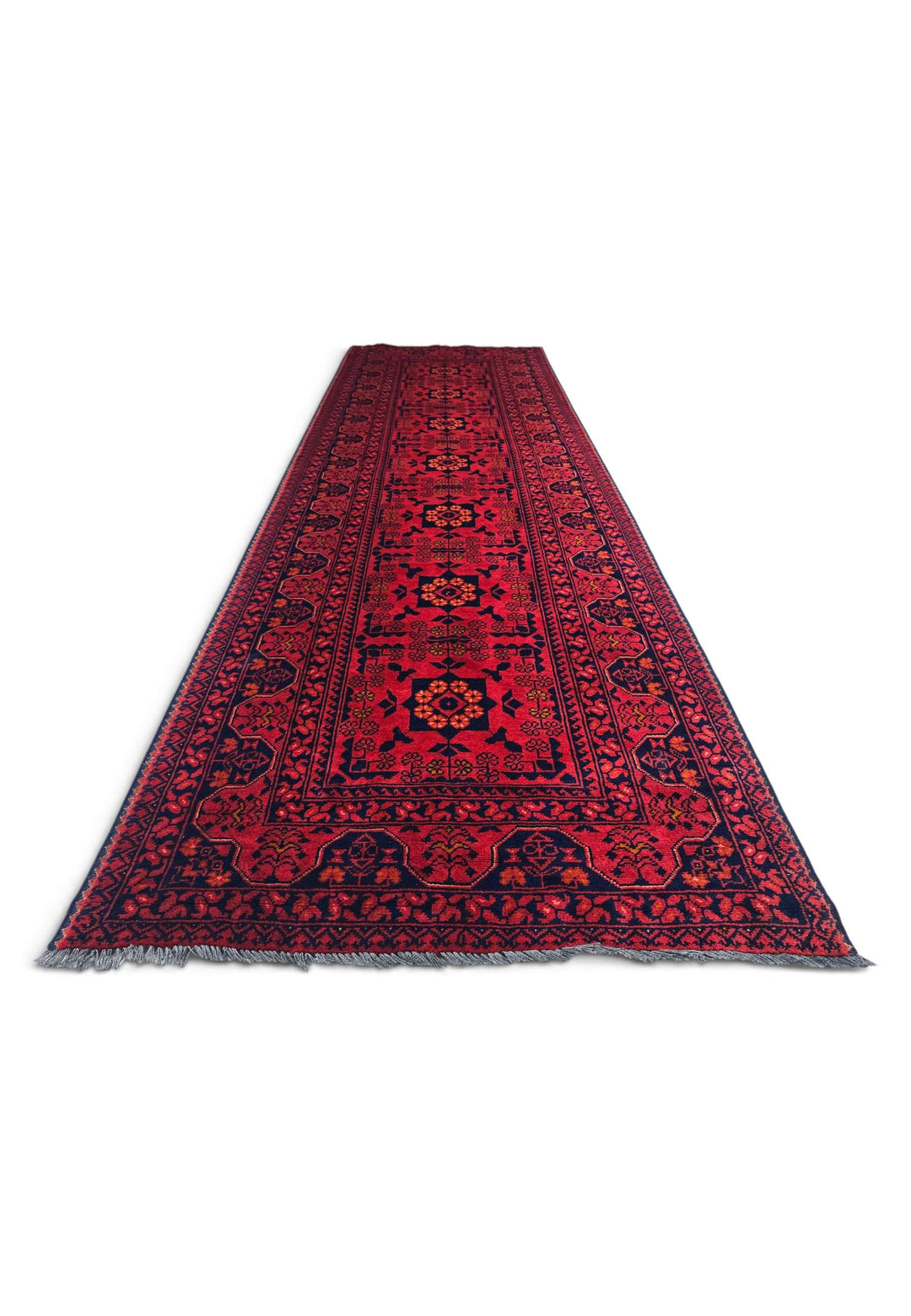 Coral and Gold Khal Mohammadi Runner, Hand-Knotted Wool