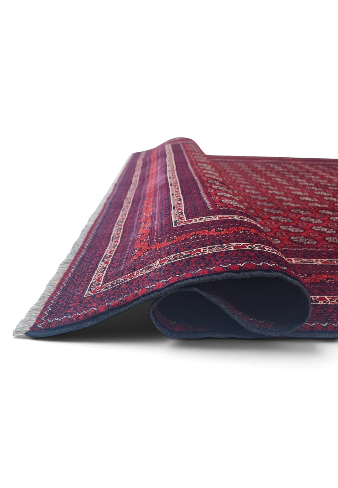 Wine Red Turkmen Gül Khal Mohammadi Rug, Hand-Knotted Wool