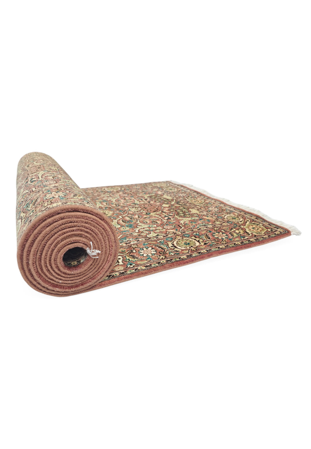 Brick Red and Cream All-Over Shah Abbasi, Hand-Knotted Wool Rug