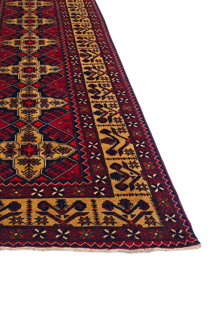 Red and Gold Khal Mohammadi Rug, Hand-Knotted Wool
