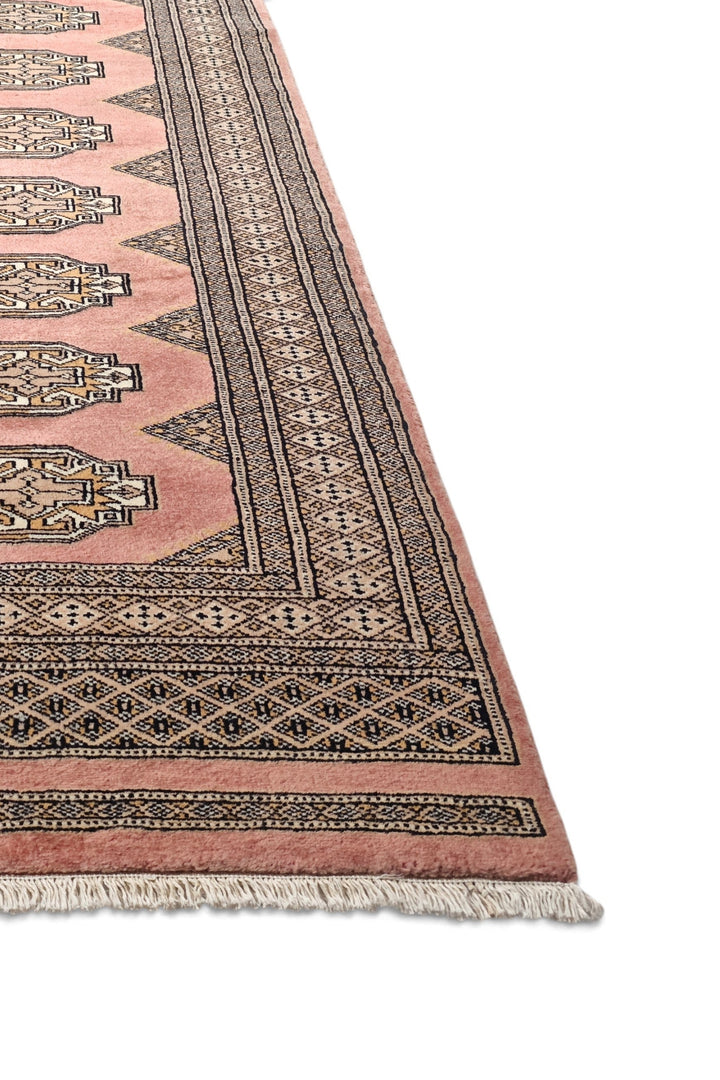 Terracotta and Beige Yamoud Rug, Hand-Knotted Wool