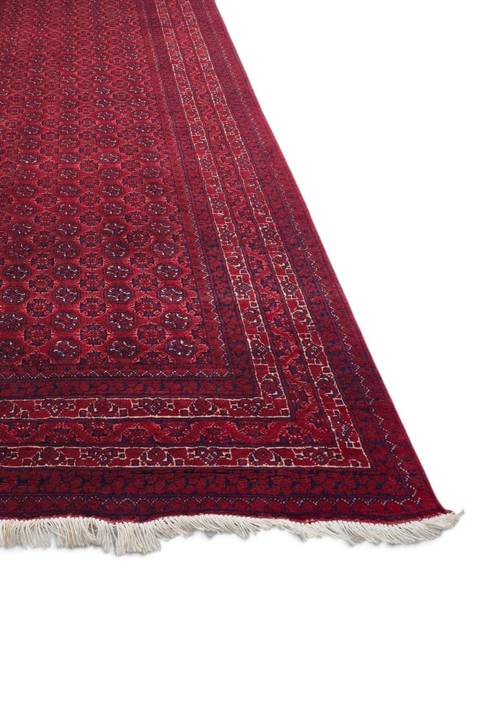 Deep Red Turkmen Gül Khal Mohammadi Runner, Hand-Knotted Wool