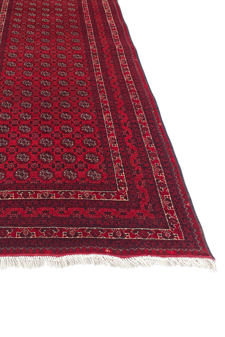 Deep Red Turkmen Gül Khan Muhammadi Rug, Hand-Knotted Wool