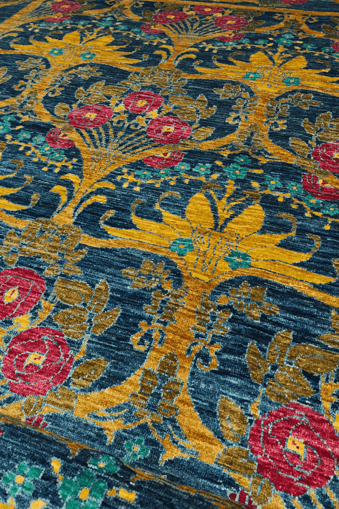 Navy Blue Floral Vine Ghazni