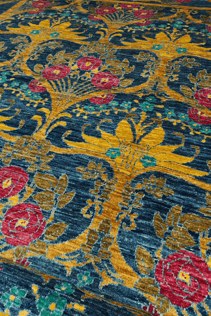 Navy Blue Floral Vine Ghazni
