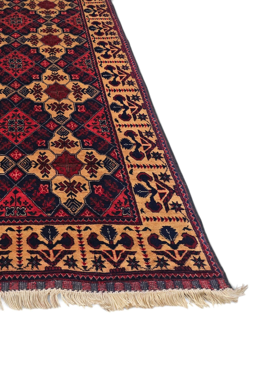 Coral and Camel Khal Mohammadi Rug, Hand-Knotted Wool