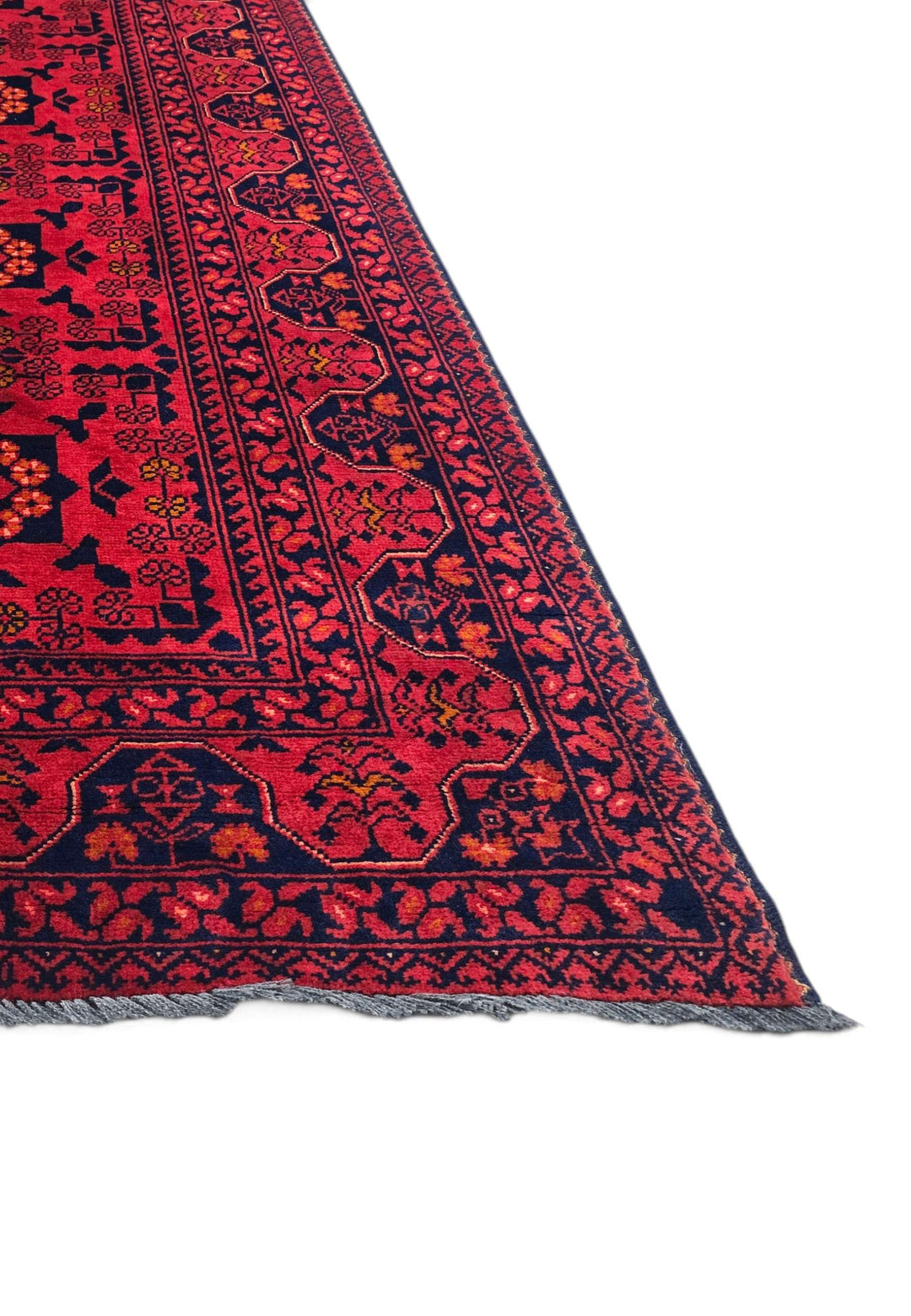 Coral and Gold Khal Mohammadi Runner, Hand-Knotted Wool