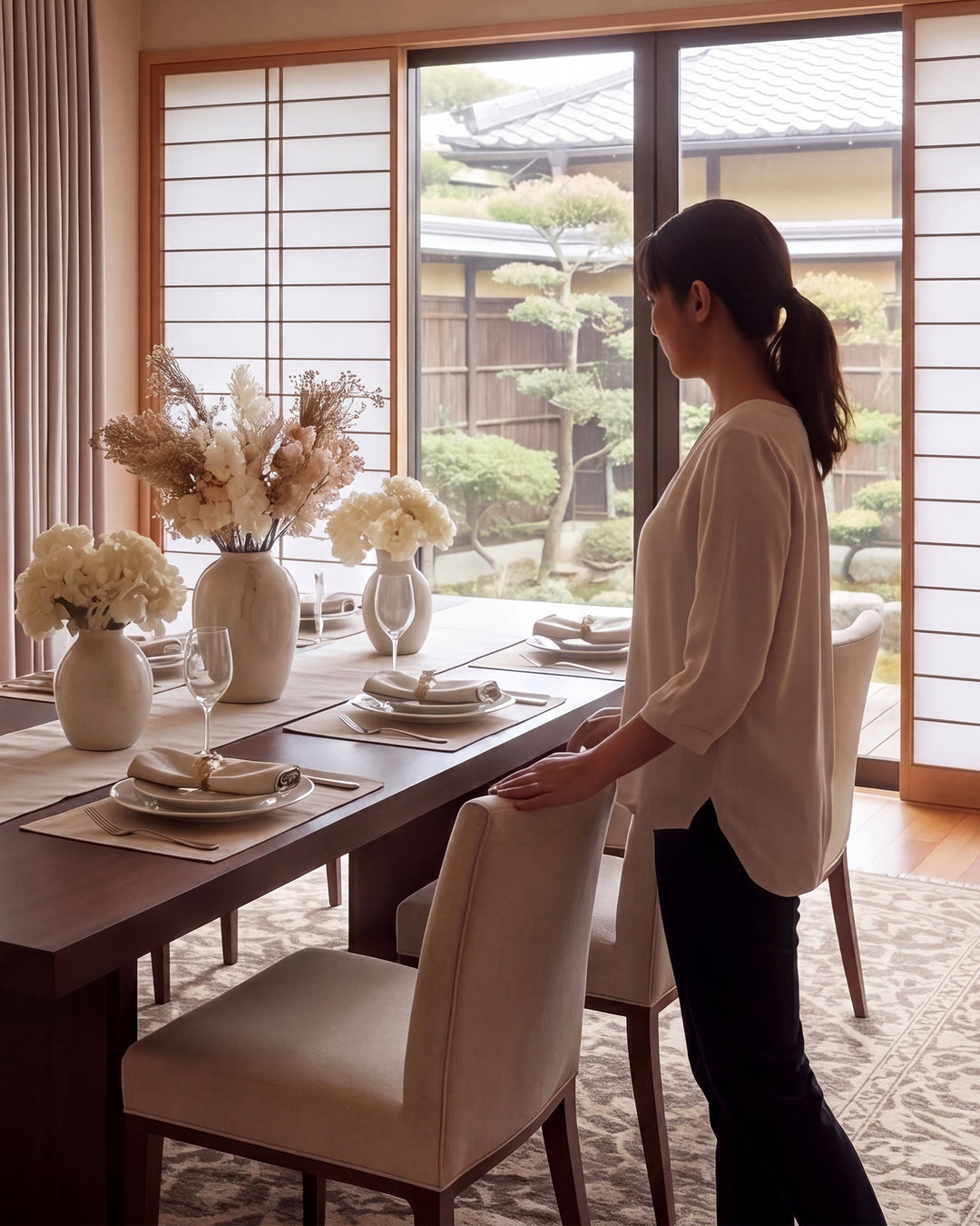 ブラウンギャッベ、手織りアフガンウール＆シルクラグ