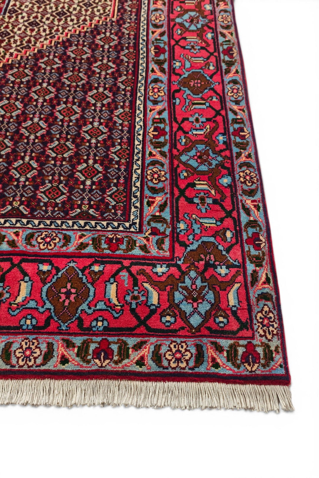 Red Herati Medallion Persian Sabzevar, Hand-Knotted Wool Rug