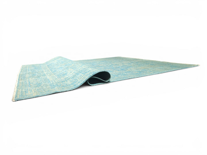 Turquoise Floral Ghazni, Hand-Knotted Afghan Wool &amp; Silk Rug