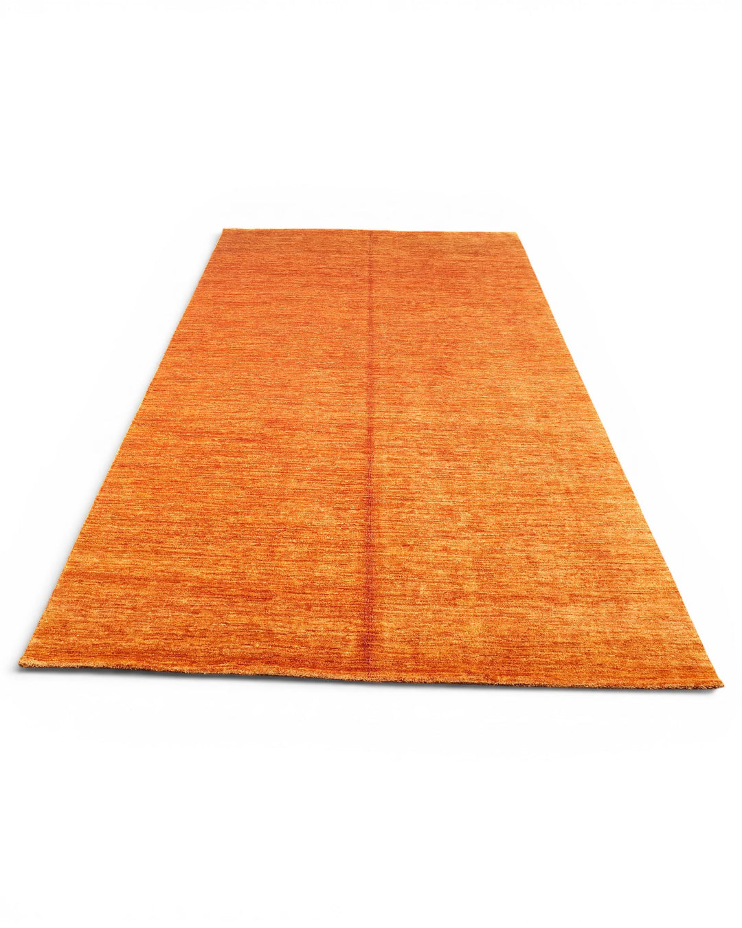 Rust Orange Plain Ghazni, Hand-Knotted Afghan Wool Rug