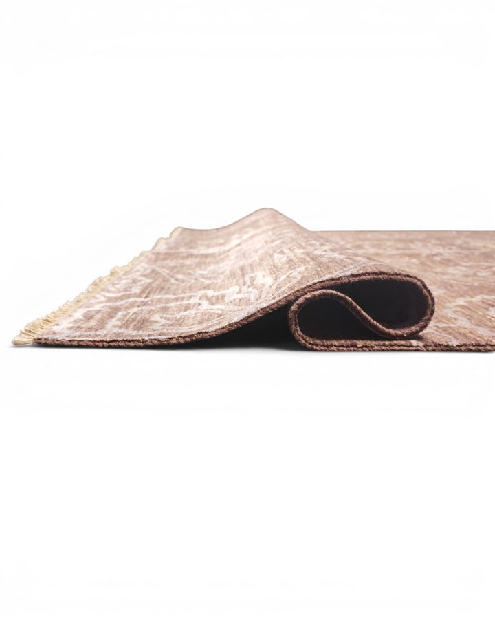 Brown Tonal Floral Ghazni, Hand-Knotted Afghan Wool Rug