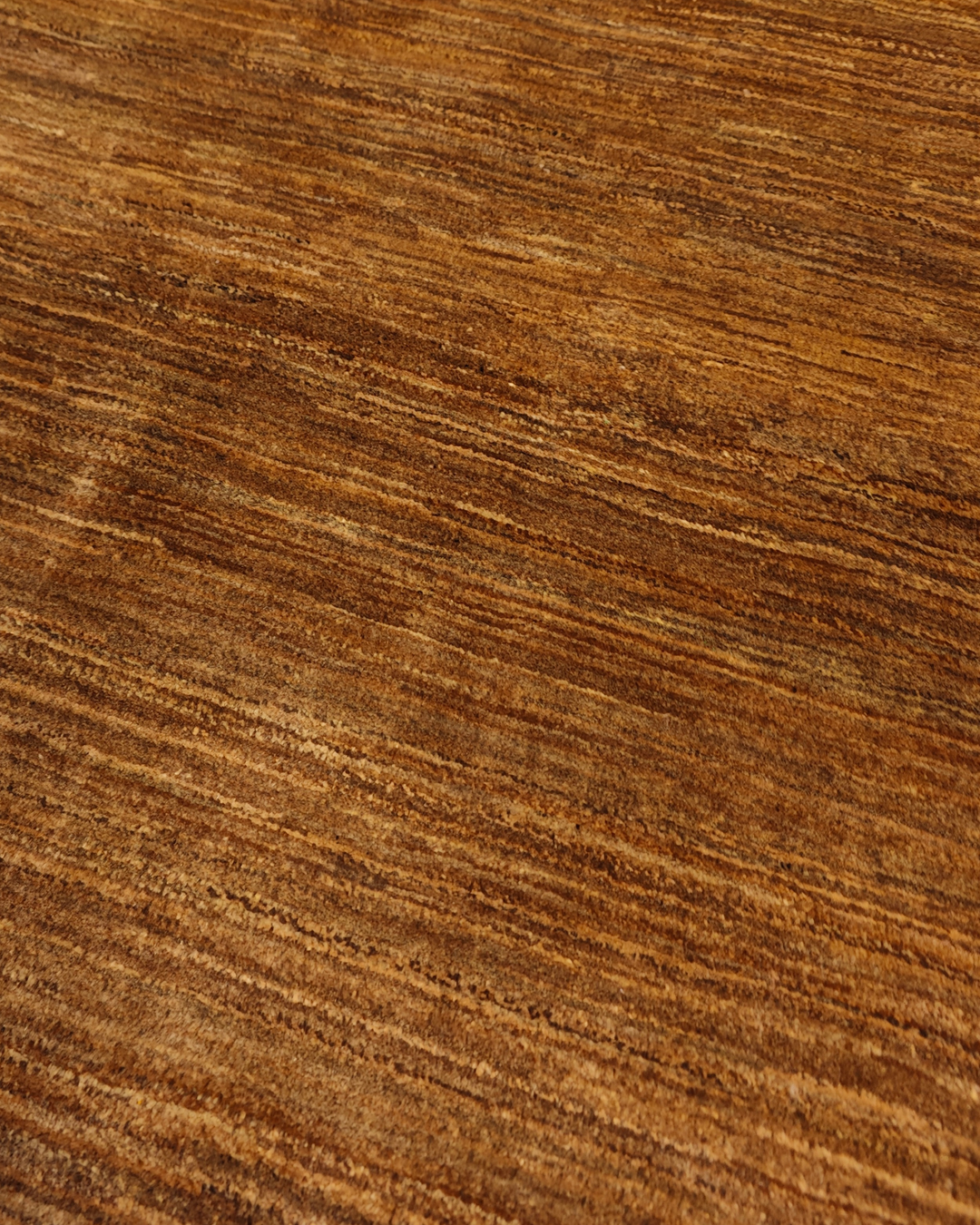 Golden Brown Plain Ghazni, Hand-Knotted Afghan Wool Rug