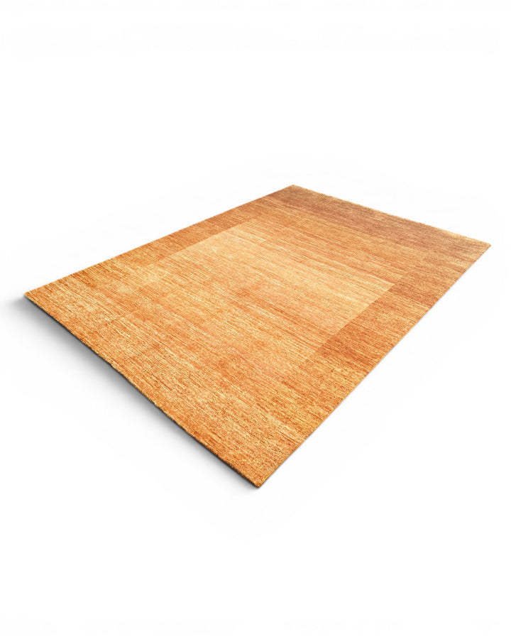 Amber Gold Bordered Ghazni, Hand-Knotted Afghan Wool Rug