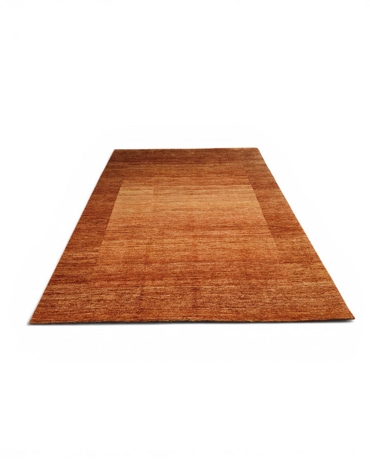 Amber Gold Bordered Ghazni, Hand-Knotted Afghan Wool Rug