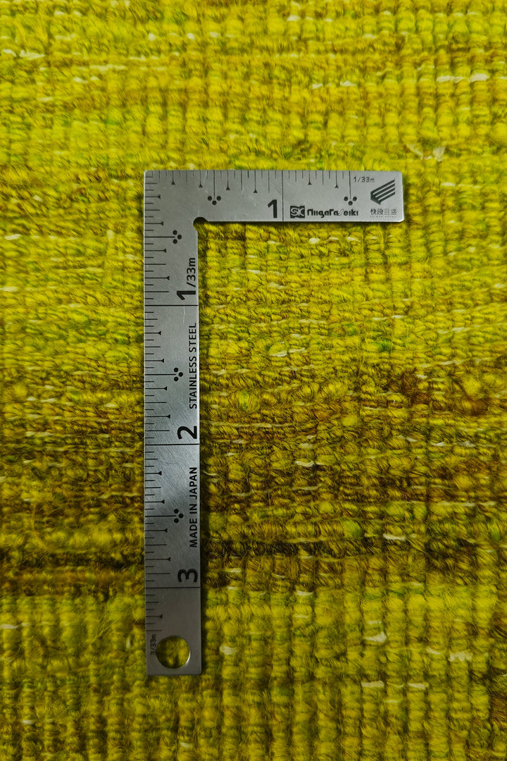 Olive Green Block-Border Ghazni, Hand-Knotted Afghan Wool Rug