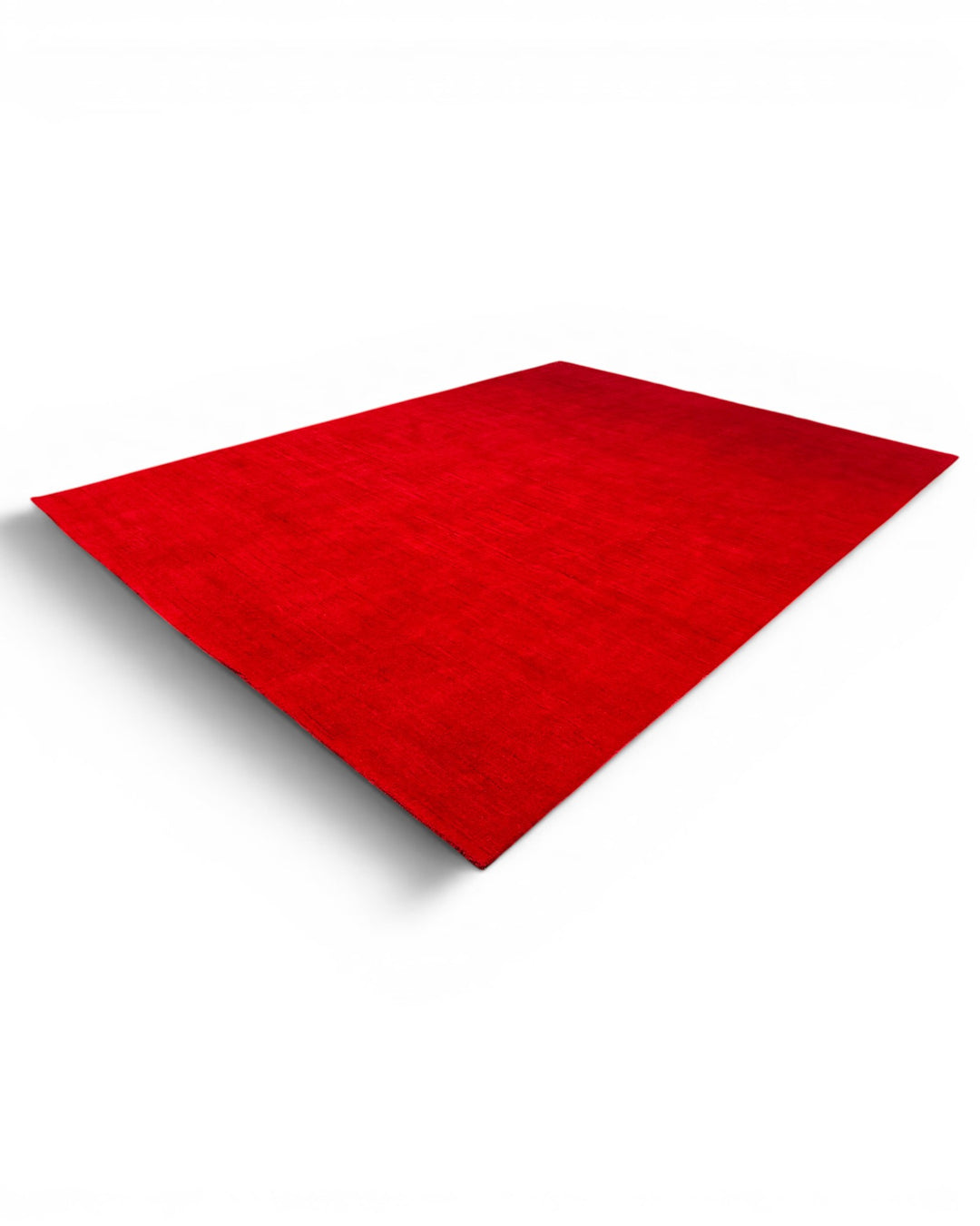 Crimson Red Plain Ghazni, Hand-Knotted Afghan Wool Rug