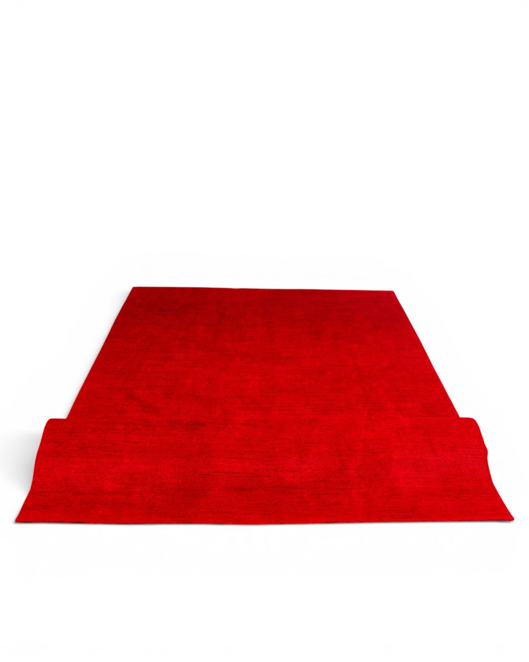 Crimson Red Plain Ghazni, Hand-Knotted Afghan Wool Rug