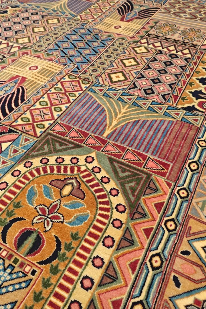 Bakhtiari Garden Panel, Hand-Knotted Pakistani Wool Rug