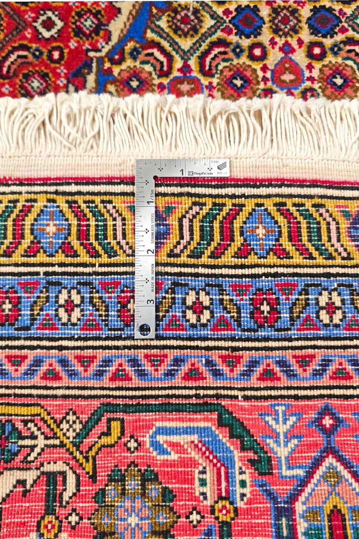 Camel Mahi Medallion Persian Ardabil, Hand-Knotted Wool Rug
