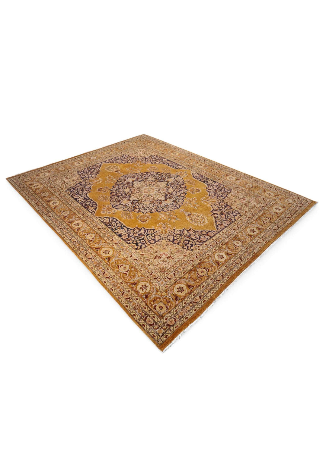 Amber mahogany Chobi rug 242×306cm, hand-knotted craftsmanship