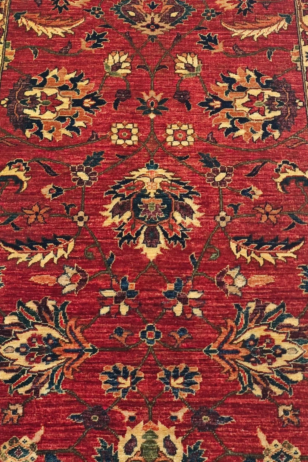 Hand-knotted Chobi runner in wool