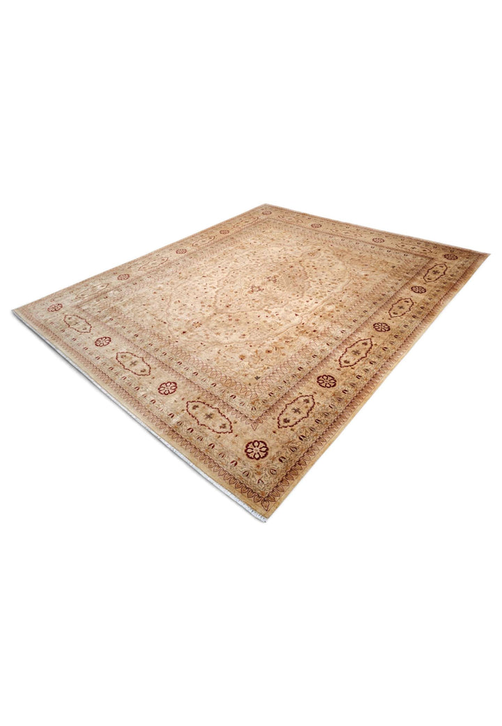 Wool pile of wheat gold Chobi rug, 242×294cm